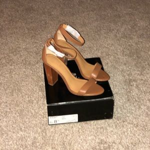 JCrew Factory Brown Stacked Heel Sandals Sz 8.5